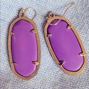 Elle gold drop Kendra Scott Earrings purple